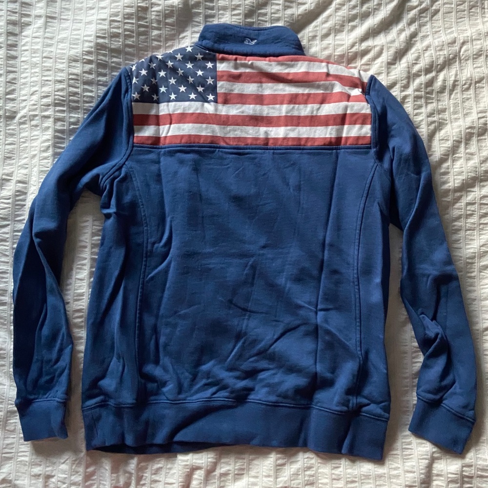 Vineyard Vines American Flag QuarterZip Sweatshirt